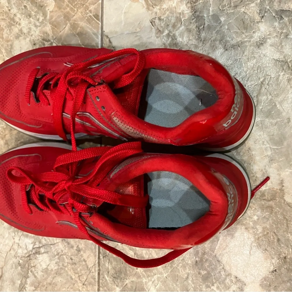 New Balance 574 Shoes Mens 9 Perforated Leather Mercury Red Sneakers ML574PR